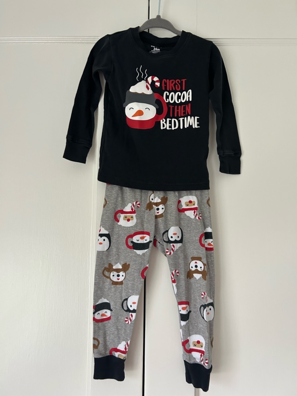 Carter’s Toddler First Cocoa, Then Bedtime Snowman Cotton Pajama Set 24 Months